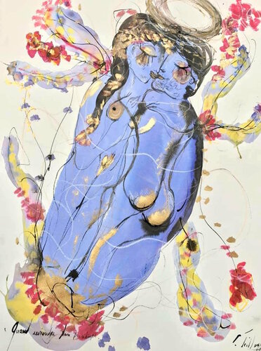 Quand reviendra mon printemps van Emilie Teillaud, Werk op papier te koop op Singulart