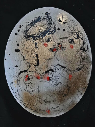 Mon ange, source de mon équilibre van Emilie Teillaud, Schilderij te koop op Singulart