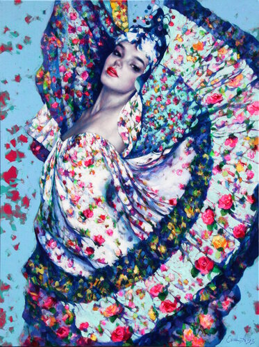 Dancing Flowers van Emil Aziz, Schilderij te koop op Singulart
