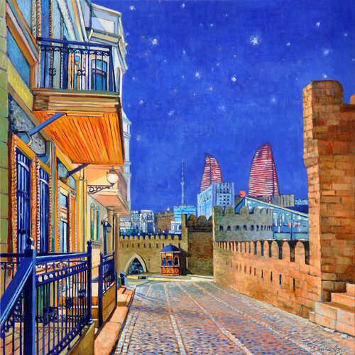 Vincent van Gogh in Baku van Emil Aziz, Schilderij te koop op Singulart