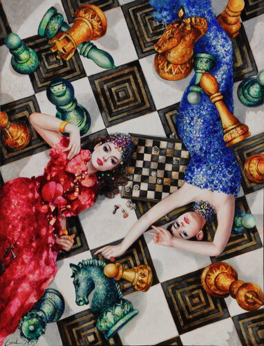 Game Within the Game di Emil Aziz, Pittura in vendita su Singulart