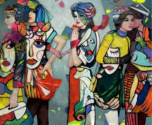 Picasso Fashion Show von Emil Aziz, Malerei kaufen auf Singulart