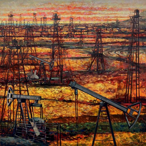 Sunset at the oil field Emil Aziz