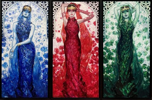 Precious Stones: Sapphire, Ruby, Emerald de Emil Aziz, Pintura a la venta en Singulart
