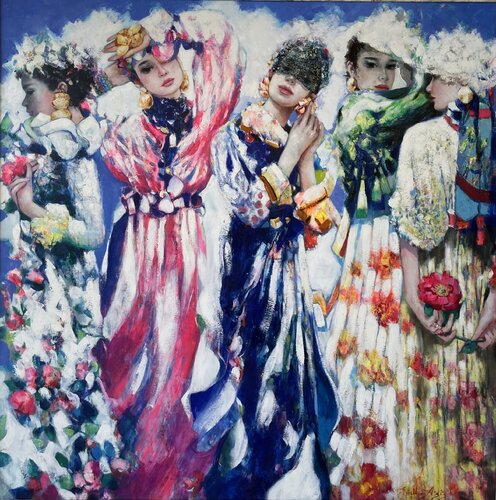 Fashion Cloudy Heads di Emil Aziz, Pittura in vendita su Singulart