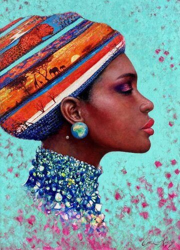 African Memories van Emil Aziz, Schilderij te koop op Singulart