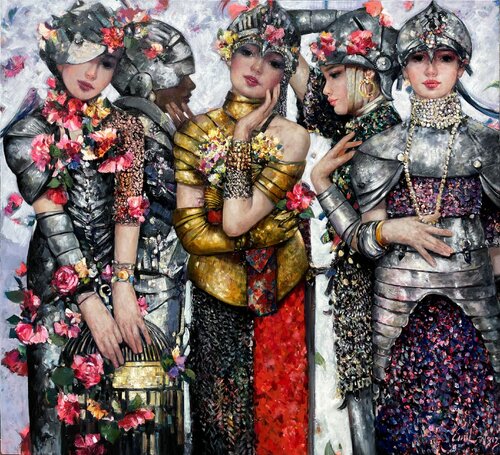 The Warriors van Emil Aziz, Schilderij te koop op Singulart
