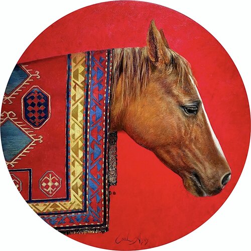 Karabakh horse and carpet by Emil Aziz, Painting for Sale on Singulart