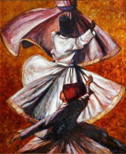 Semazen - the dancing Dervish di Emil Aziz, Pittura in vendita su Singulart