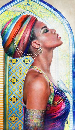 The Treasure of Sahara van Emil Aziz, Schilderij te koop op Singulart