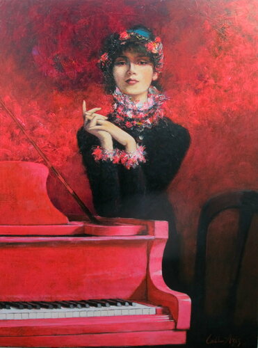 Pink Piano van Emil Aziz, Schilderij te koop op Singulart