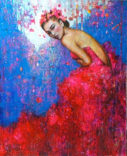 Red Dress van Emil Aziz, Schilderij te koop op Singulart