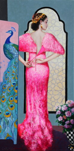 The Pink Dress van Emil Aziz, Schilderij te koop op Singulart
