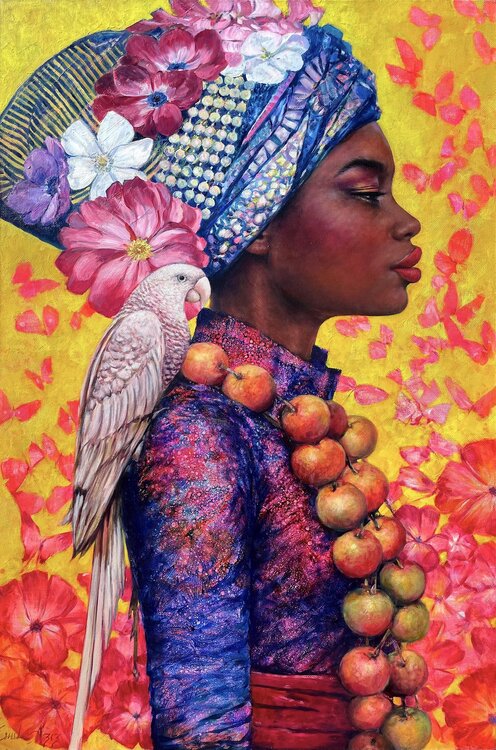 Lady with a Parrot II Emil Aziz