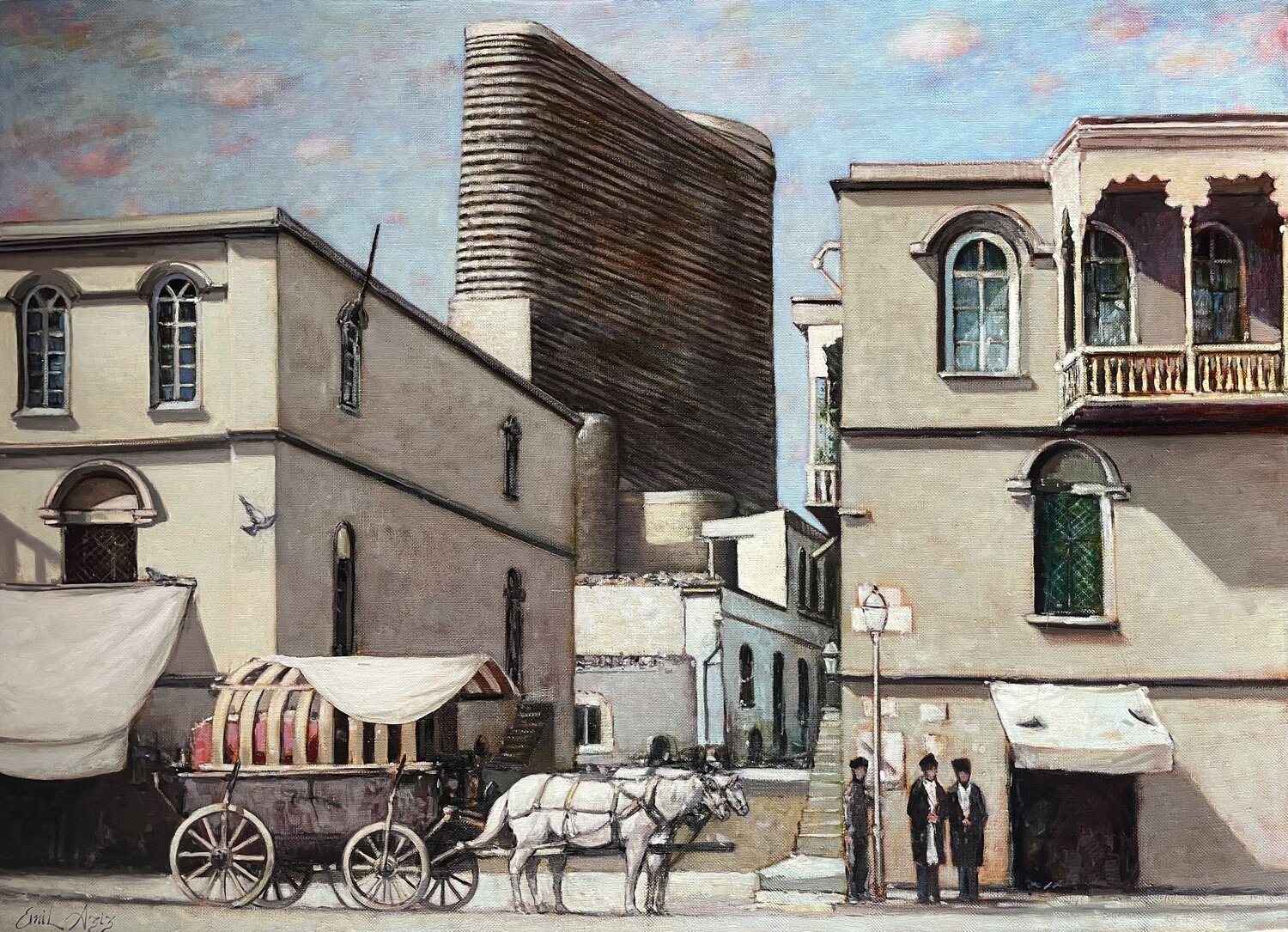 Baku Oldtown - Azerbaijan Emil Aziz Originalgemälde zu verkaufen