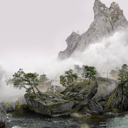 Imagined Landscape - Falcon 2/15 par Yang Yongliang 杨泳梁, Édition en vente sur Singulart