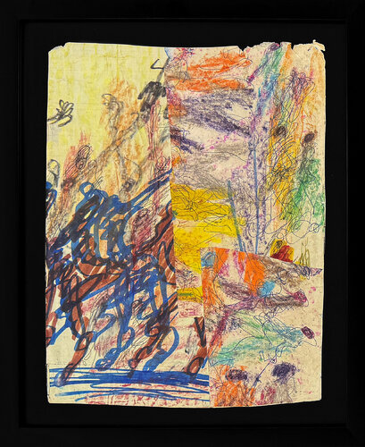 City Rhythms (framed original mixed media collage) de Purvis Young, Obra en papel a la venta en Singulart