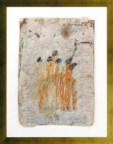 Gathering (original mixed media on paper) by Purvis Young, Painting for Sale on Singulart