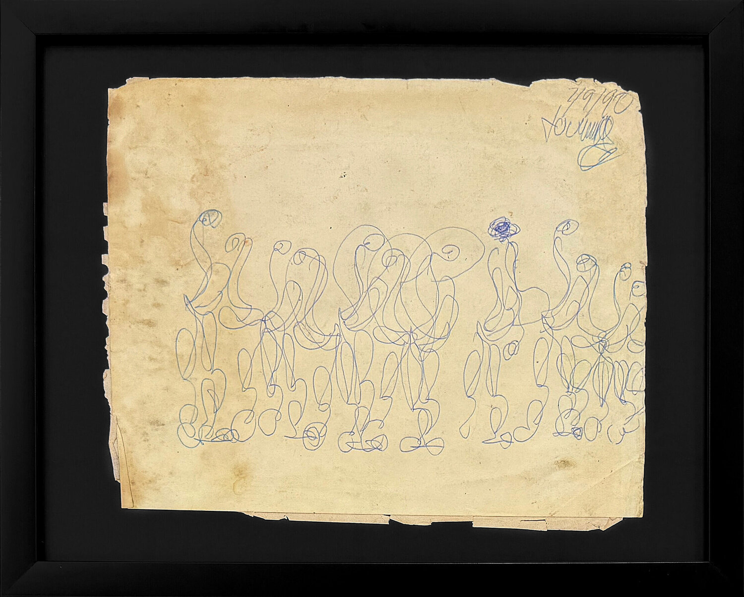 Procession of Marchers (framed original drawing on paper) Purvis Young Werk auf Papier zu verkaufen