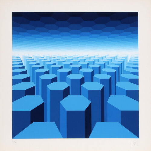 50 Shades of Blue van Yvaral, Afdruk te koop op Singulart