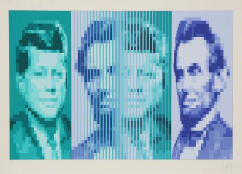John F. Kennedy / Abraham Lincoln van Yvaral, Afdruk te koop op Singulart