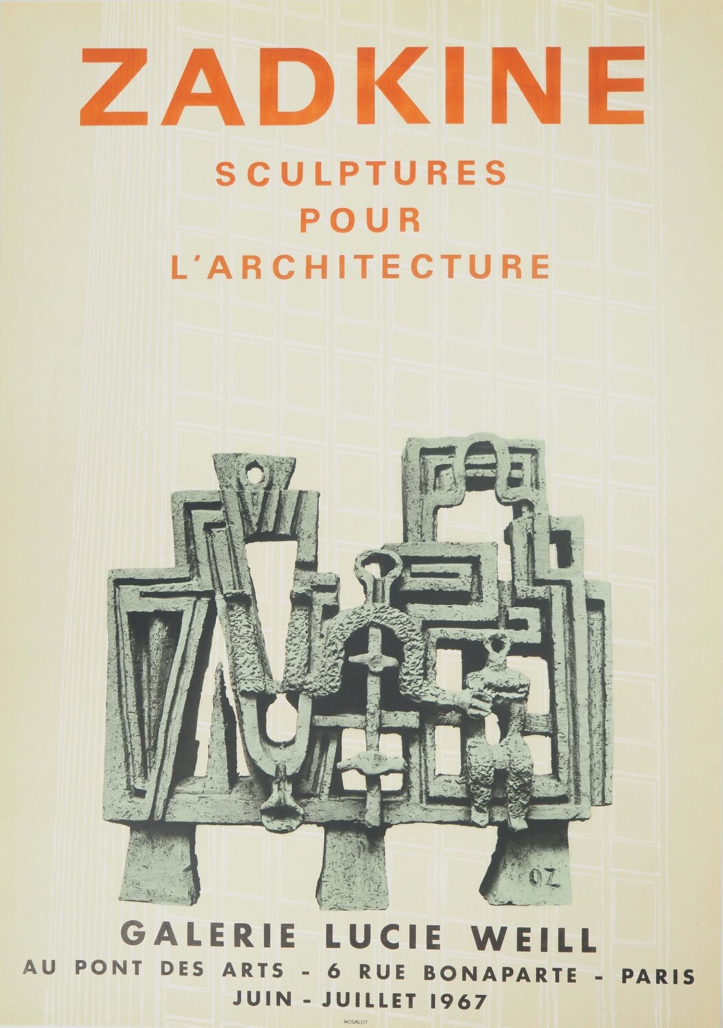 Construction Ossip Zadkine Print for sale