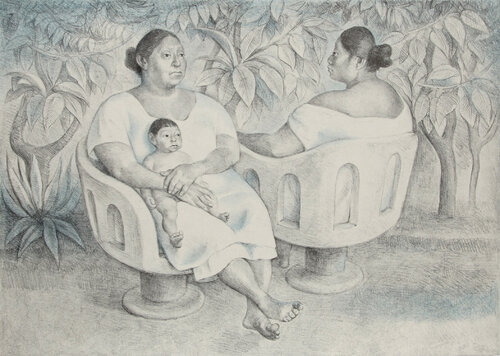 Yucatecas en la Parque, State II di Francisco Zúñiga, Stampa in vendita su Singulart