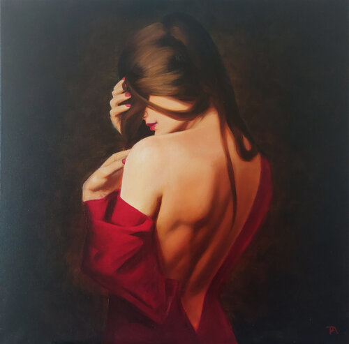 Lady in red di Tatiana Altmann, Pittura in vendita su Singulart
