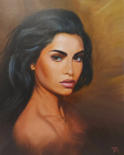 Spanish young  woman van Tatiana Altmann, Schilderij te koop op Singulart