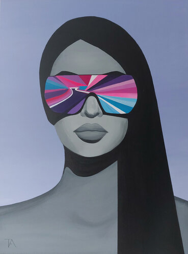 Young woman and the road van Tatiana Altmann, Schilderij te koop op Singulart