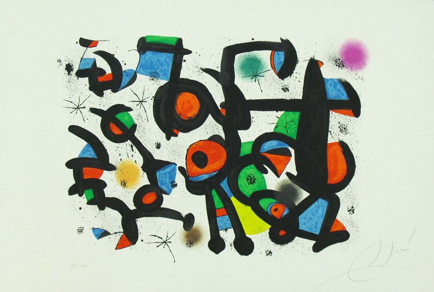Les amoureux du parque Güell Joan Miró Druck zu verkaufen