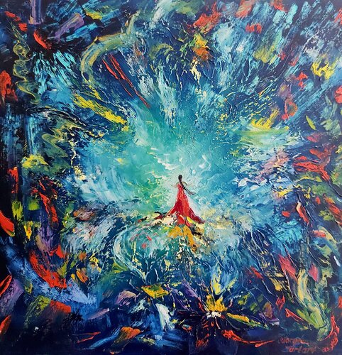 Woman and Universe von Margarita Akhmetgaleeva, Malerei kaufen auf Singulart
