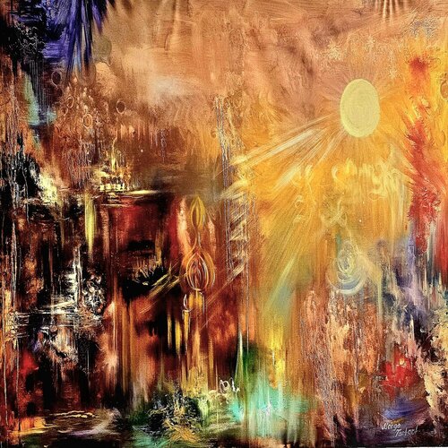 Sun Town par Margarita Akhmetgaleeva, Peinture en vente sur Singulart