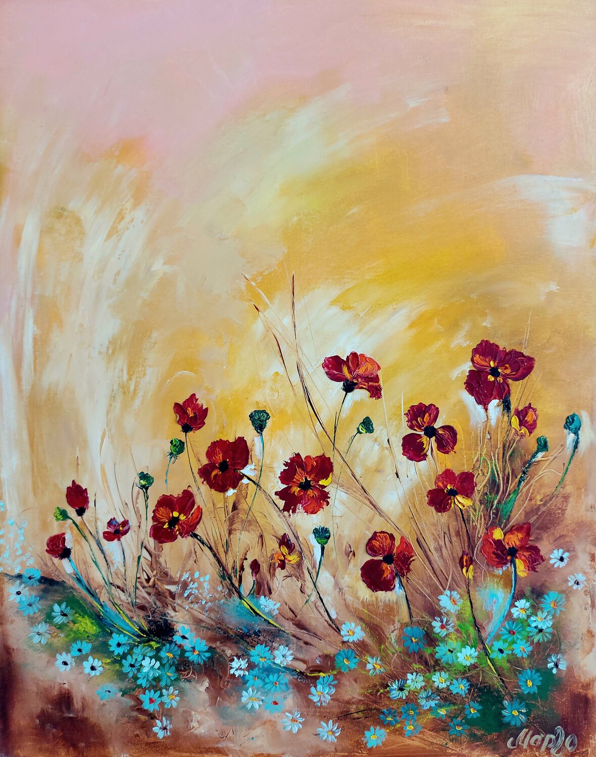 Passion Poppies Margarita Akhmetgaleeva Originalgemälde zu verkaufen