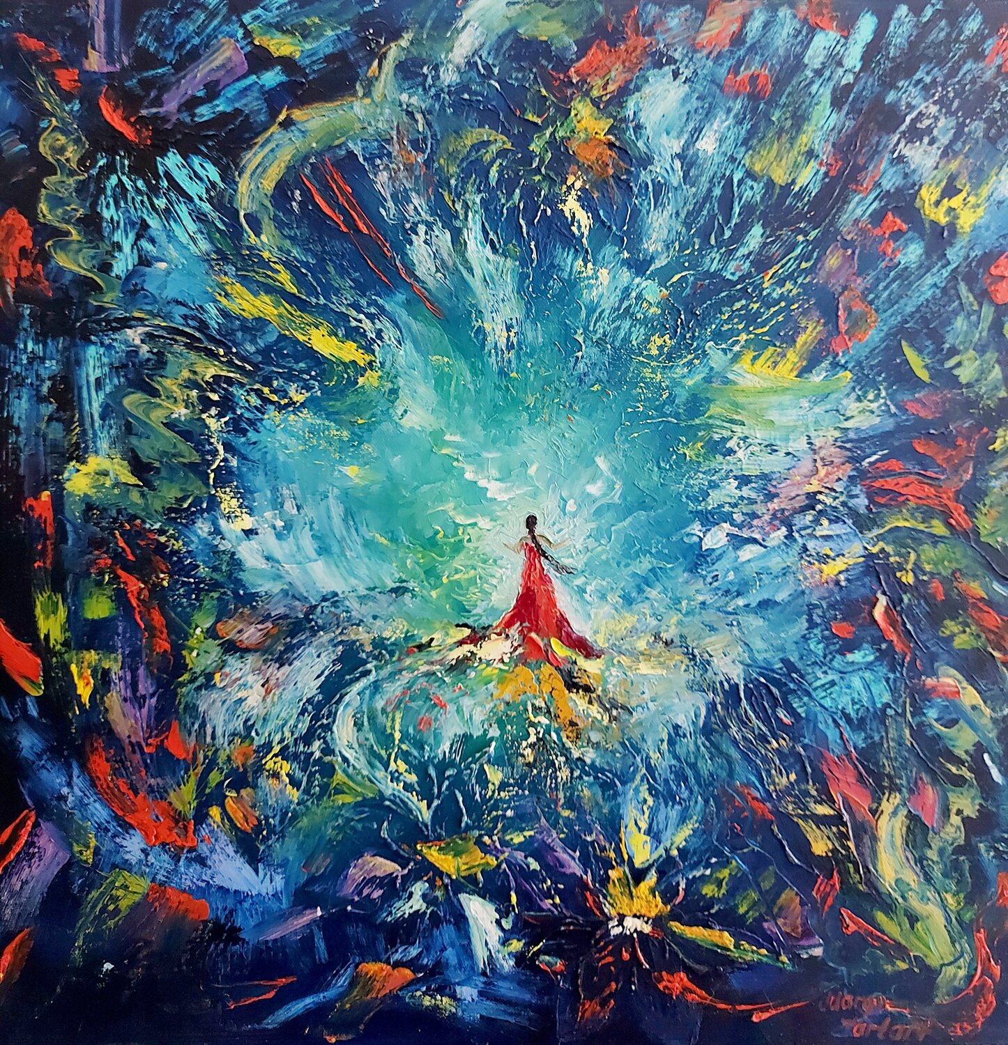 Woman and Universe Margarita Akhmetgaleeva Originalgemälde zu verkaufen
