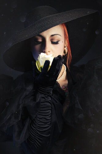 The Woman with the rose IV Dibond + Caisse Américaine by Cédric Brion, Photography for Sale on Singulart