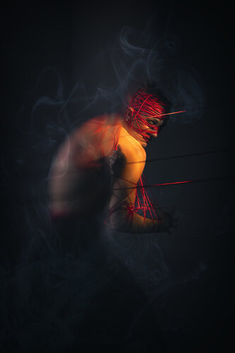 The Red - Dibond + Caisse américaine van Cédric Brion, Fotografie te koop op Singulart