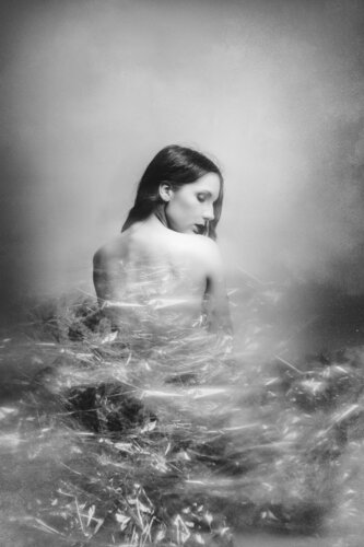 Plastic Dress III n&b - Papier fine-art sur dibond + Caisse américaine von Cédric Brion, Fotografie kaufen auf Singulart