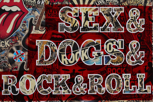 SEX DOGS & ROCK AND ROLL van Xavi Castel, Schilderij te koop op Singulart