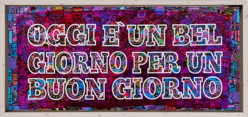 OGGI È UN BEL GIORNO PER UN BUON GIORNO par Xavi Castel, Peinture en vente sur Singulart