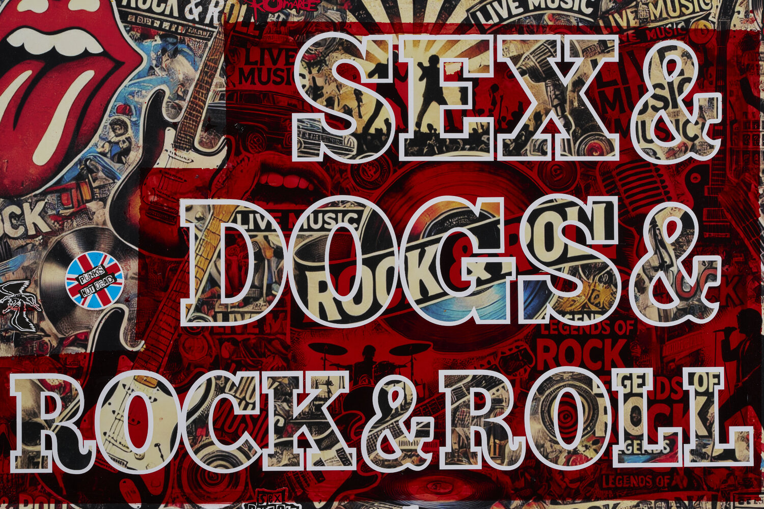 SEX DOGS & ROCK AND ROLL Xavi Castel Originalgemälde zu verkaufen