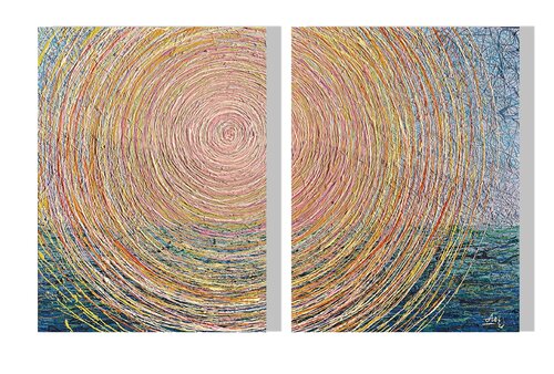 Diptych - The Quiet Within van Nadiia Antoniuk, Schilderij te koop op Singulart