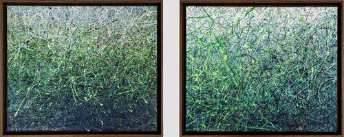 Emerald Breath - Framed diptych Nadiia Antoniuk