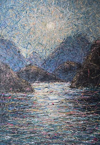 Swiss lake van Nadiia Antoniuk, Schilderij te koop op Singulart