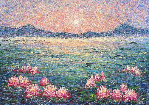 Claude Monet's Water lilies van Nadiia Antoniuk, Schilderij te koop op Singulart