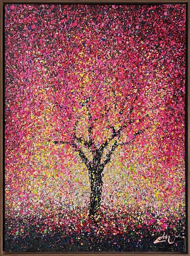 PINK SERENITY - FRAMED van Nadiia Antoniuk, Schilderij te koop op Singulart