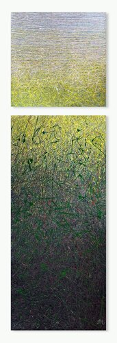 In search of silence- 2 (green) di Nadiia Antoniuk, Pittura in vendita su Singulart