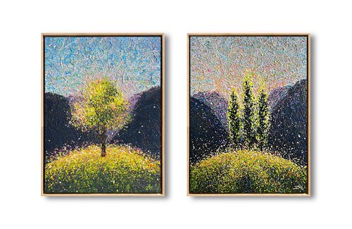 "The Joy Between Quiet Moments" diptych par Nadiia Antoniuk, Peinture en vente sur Singulart