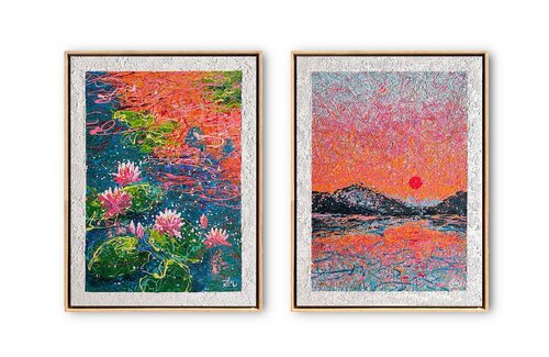 "A Letter Written in Light" diptych by Nadiia Antoniuk, Painting for Sale on Singulart