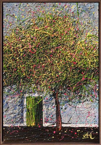 Under the Olive Canopy - Framed von Nadiia Antoniuk, Malerei kaufen auf Singulart